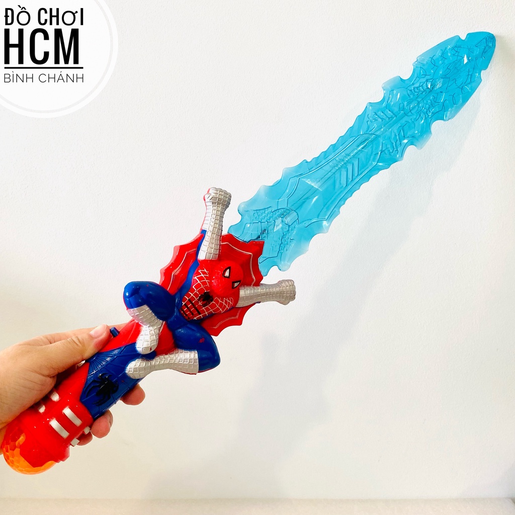 [PHÁT SÁNG - CÓ TIẾNG - 50CM] Đồ chơi trẻ em thanh kiếm người nhện cho bé thích siêu anh hùng marvel spiderman lazer