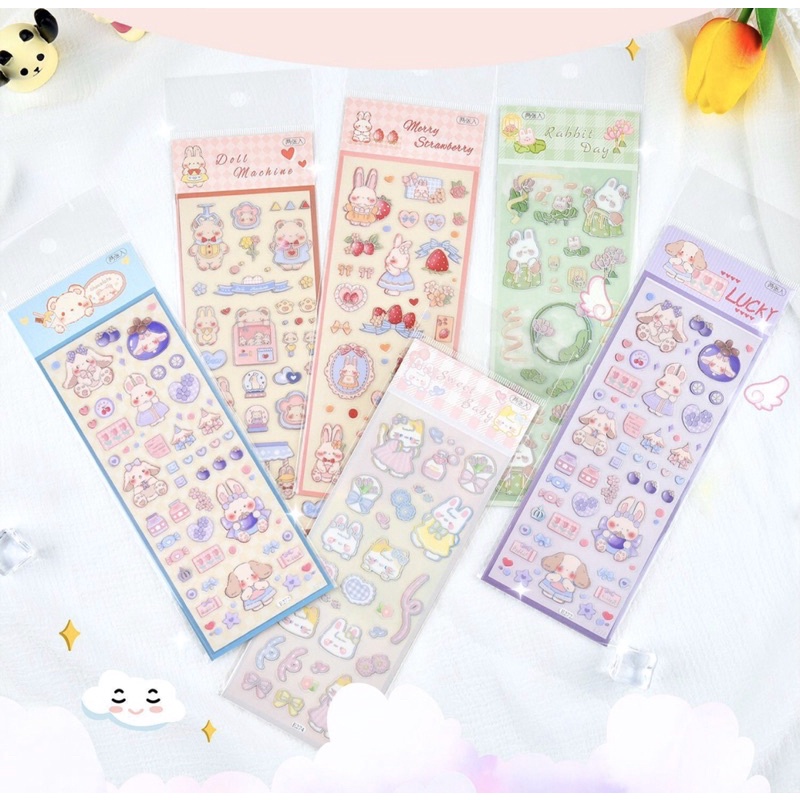 Sticker puppy dễ thương_hình dán trang trí top