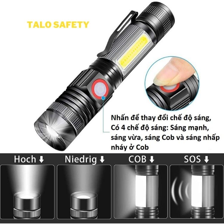 Đèn pin mini cầm tay siêu sáng hợp kim nhôm led T6 MÃ 23