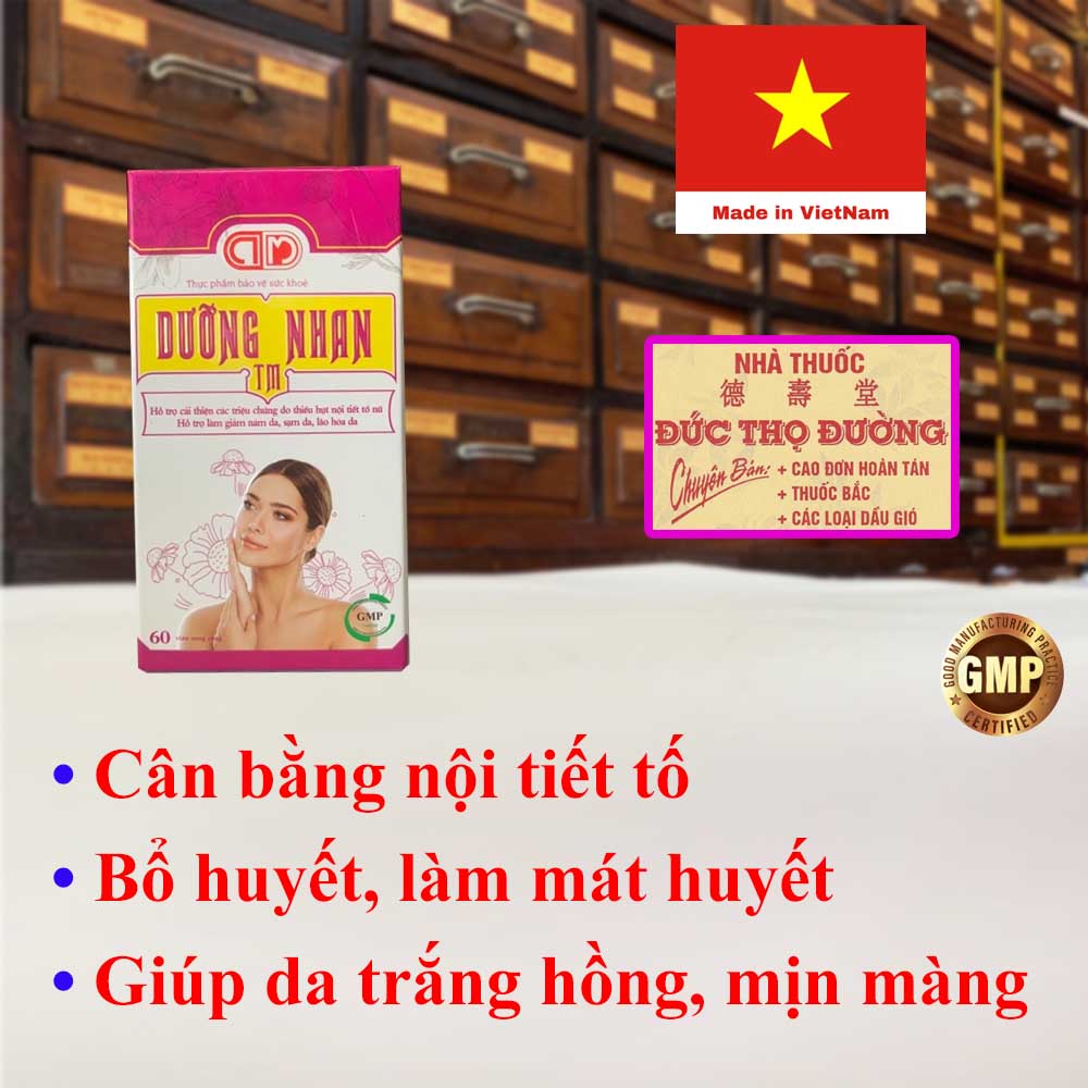 Dưỡng Nhan TM - Nám sạm lão hóa da - GMP - Hộp 60 viên