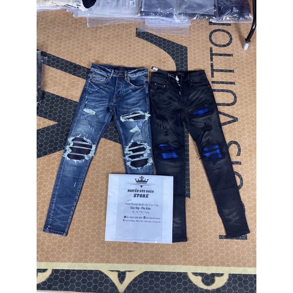 Quần Jeans AMIRI Bản Likeauth Rách Da-Vải Hottrend Giới Trẻ