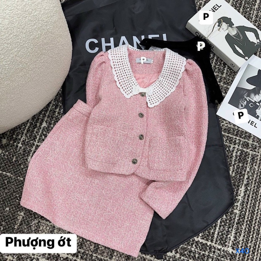 Sét Váy Dạ Cao Cấp SD65 Kèm Áo Khoác Và Chân Váy Kiểu Dáng Xinh Sắn Tiểu Thư Bánh Bèo - Set Váy Thời Trang Đang Hot