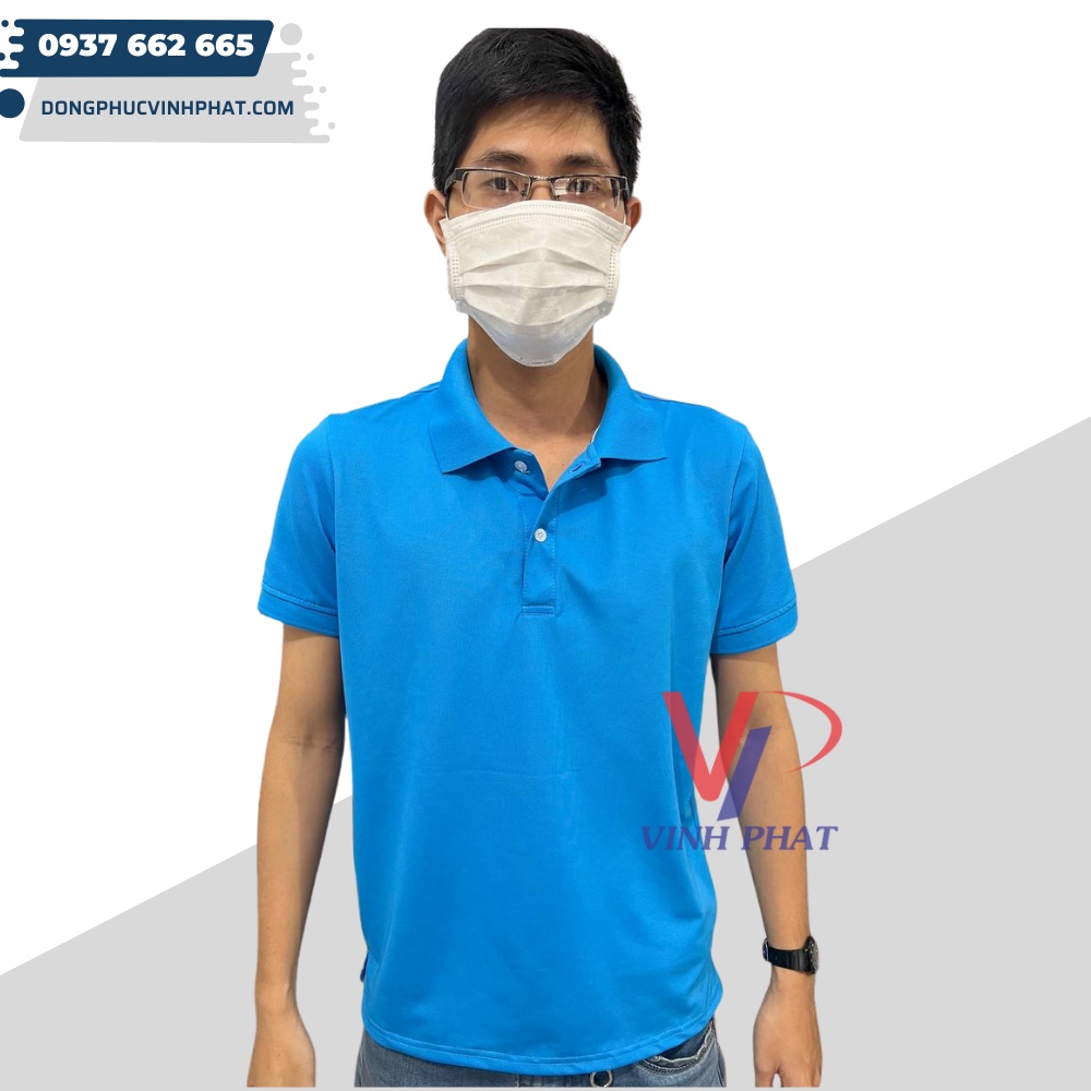 Áo Thun Polo Có Cổ Ngắn Tay Nam Màu Xanh Ya, Màu Trắng Vải Cá Sấu Thoáng Mát, Thấm Hút Tốt - Hình Thật