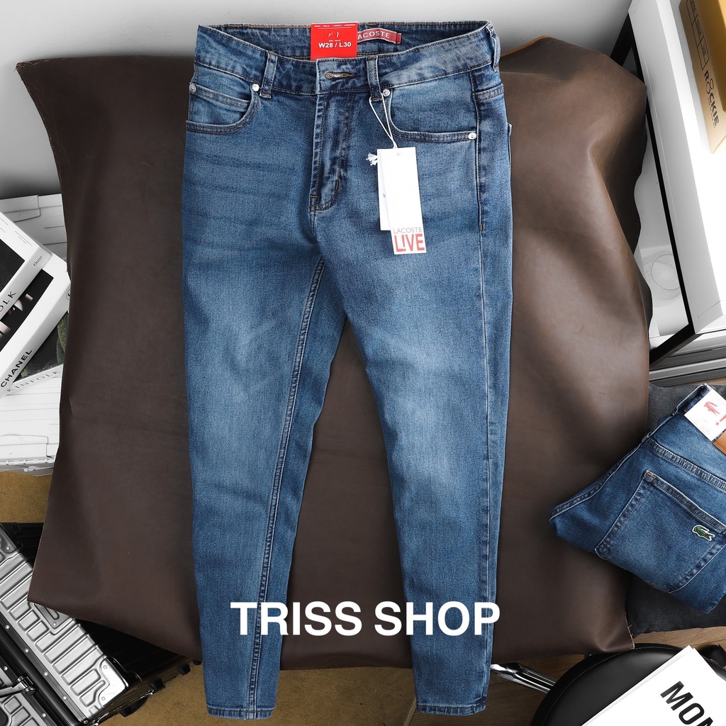 Quần Jeans nam Lacoste 5 chất liệu co giãn cao cấp form slim
