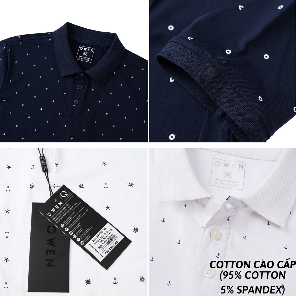 Áo polo nam Owen cao cấp co giãn chất vải cotton thấm hút mồ hôi form slim nhẹ mặc vừa vặn năng động trẻ trung