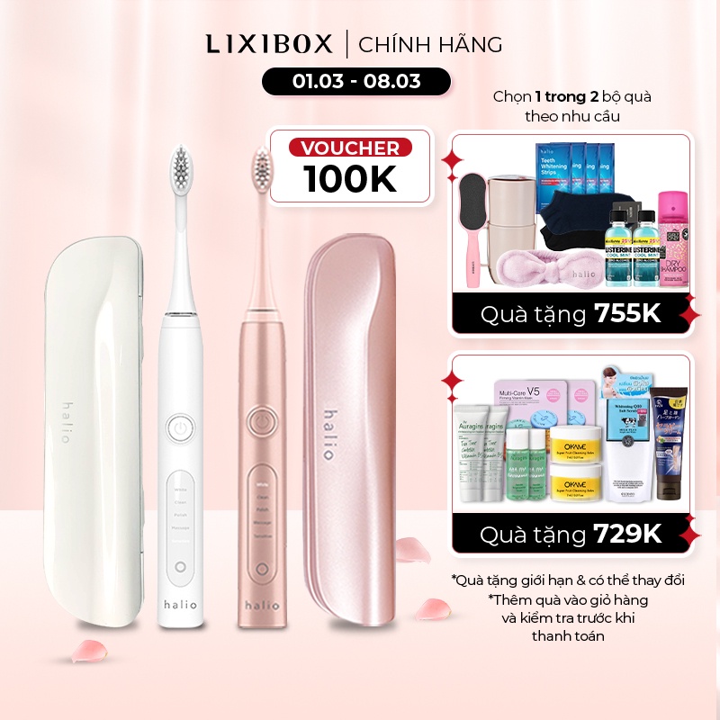 Combo 2 Bàn Chải Điện Halio Sonic Whitening Electric Toothbrush PRO