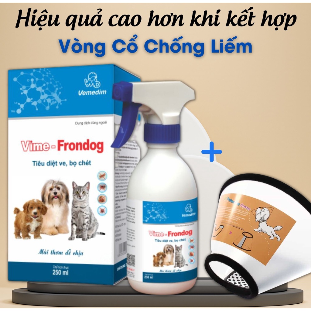 Lọ Xịt Ve Chó Bọ Chét Rận Mèo Dành Cho Chó Mèo Vime Frondog - Chai Xịt Diệt Ve Chó Bọ Chó Dành Cho Thú Cưng