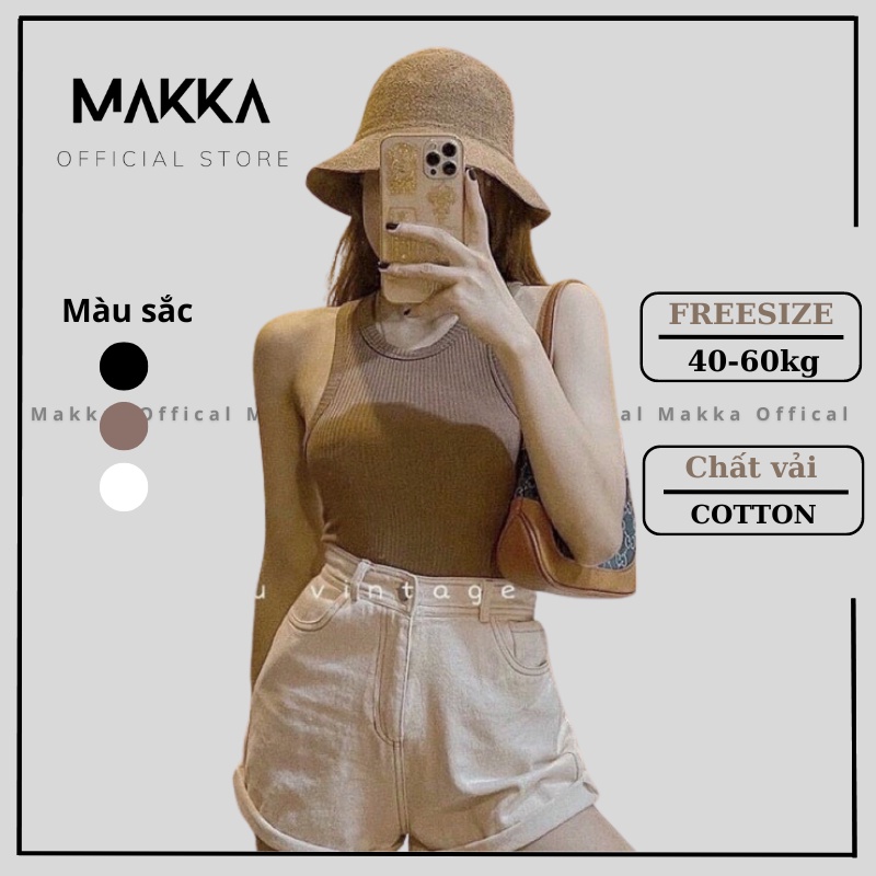 Áo croptop 3 lỗ MAKKA co giãn 4 chiều phong cách sexy sport 3129