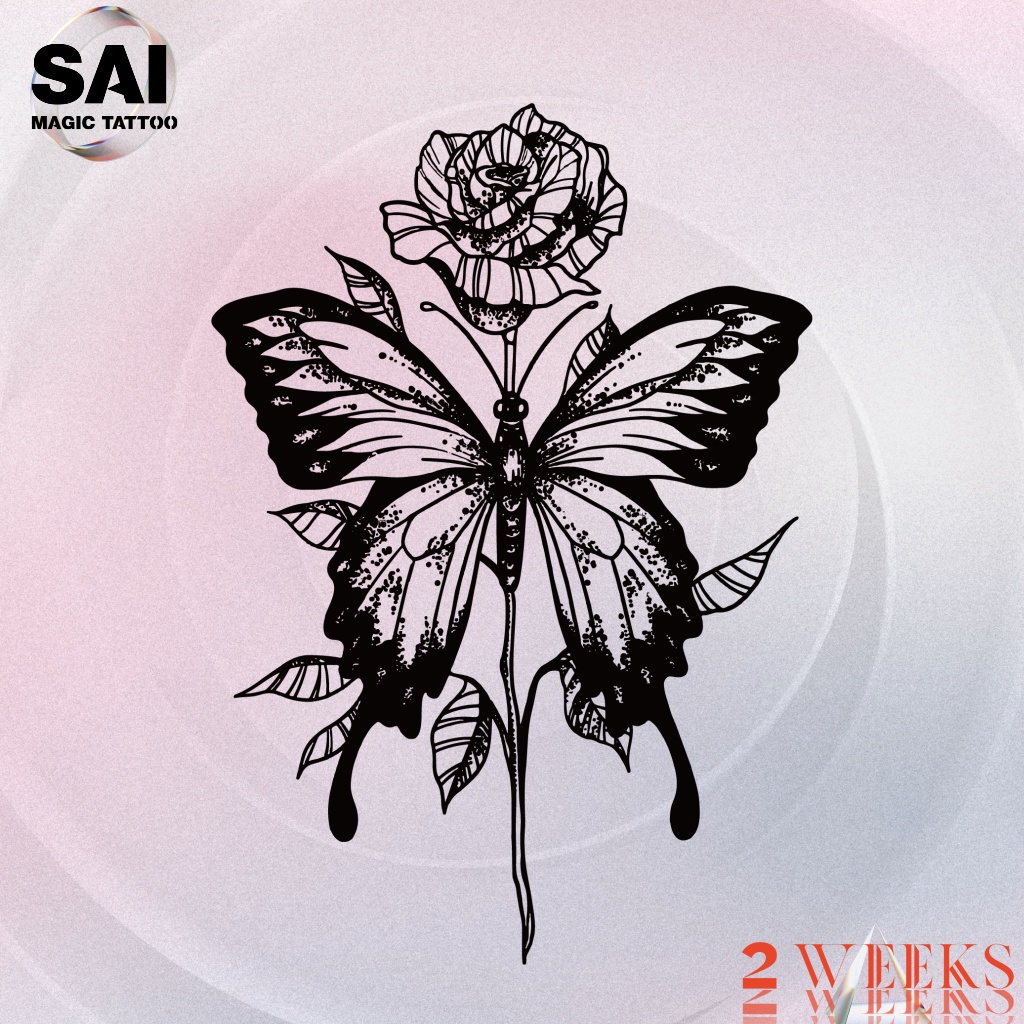 Miếng dán hình xăm tạm thời SAI MAGIC TATTOO 15 18CM×11CM chống thấm nước lâu trôi lên đến 2 tuần