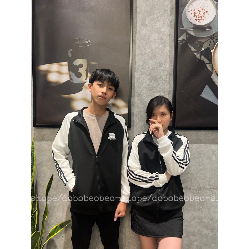 Áo khoác thể thao nam nữ  Phối Đen - Trắng