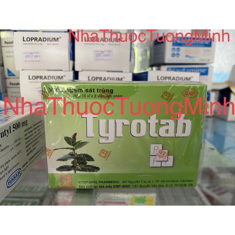 Kẹo Ngậm Tyrotab Hộp 10 Vỉ x 8 Viên (H/80v)