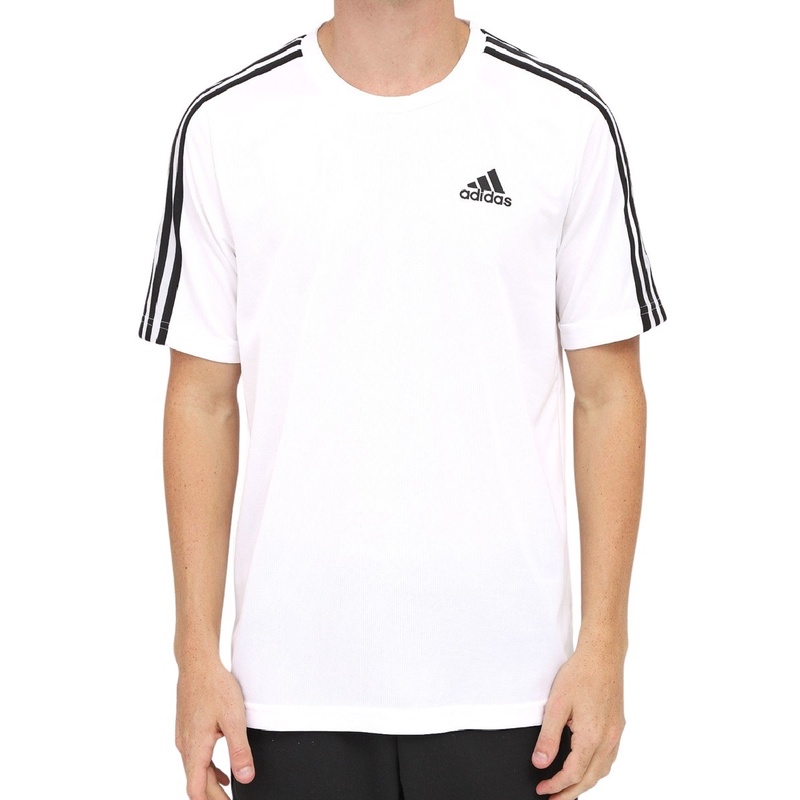 Áo thun Adidas 3 sọc AEROREADY- Trắng