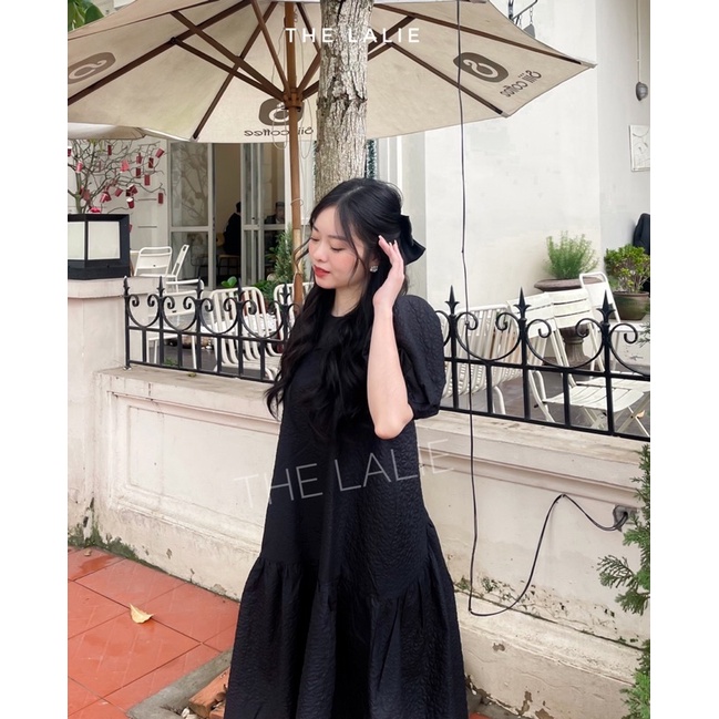 Váy babydoll, váy xuông tay bồng đuôi cá hai màu trắng,đen mặc đi chơi đi dạo phố cực xinh by TheLalie