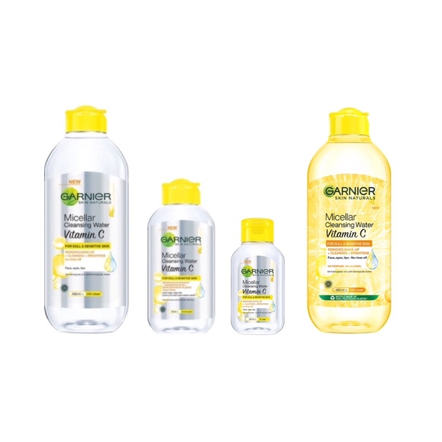 Nước Tẩy Trang Garnier Vitamin C Dành Cho Da Sạm Màu, giúp làm sáng da, hỗ trợ mờ thâm nám 50ml 125ml 400ml