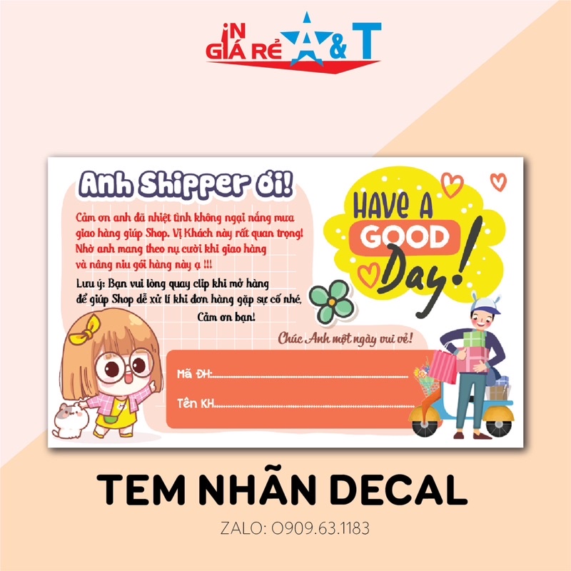 combo 100 Tem dán cảm ơn shipper, NHÃN CÁM ƠN SHIPPER-MẪU 2