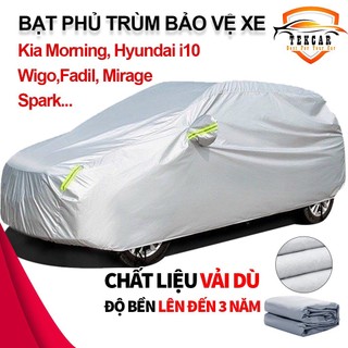 Hcm, bạt che phủ bảo vệ xe kia morning, huydai i10, toyota wigo vải dù cao cấp 3 lớp