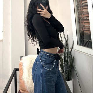 [ẢNH THẬT] ÁO THUN GÂN CROPTOP DÀI TAY