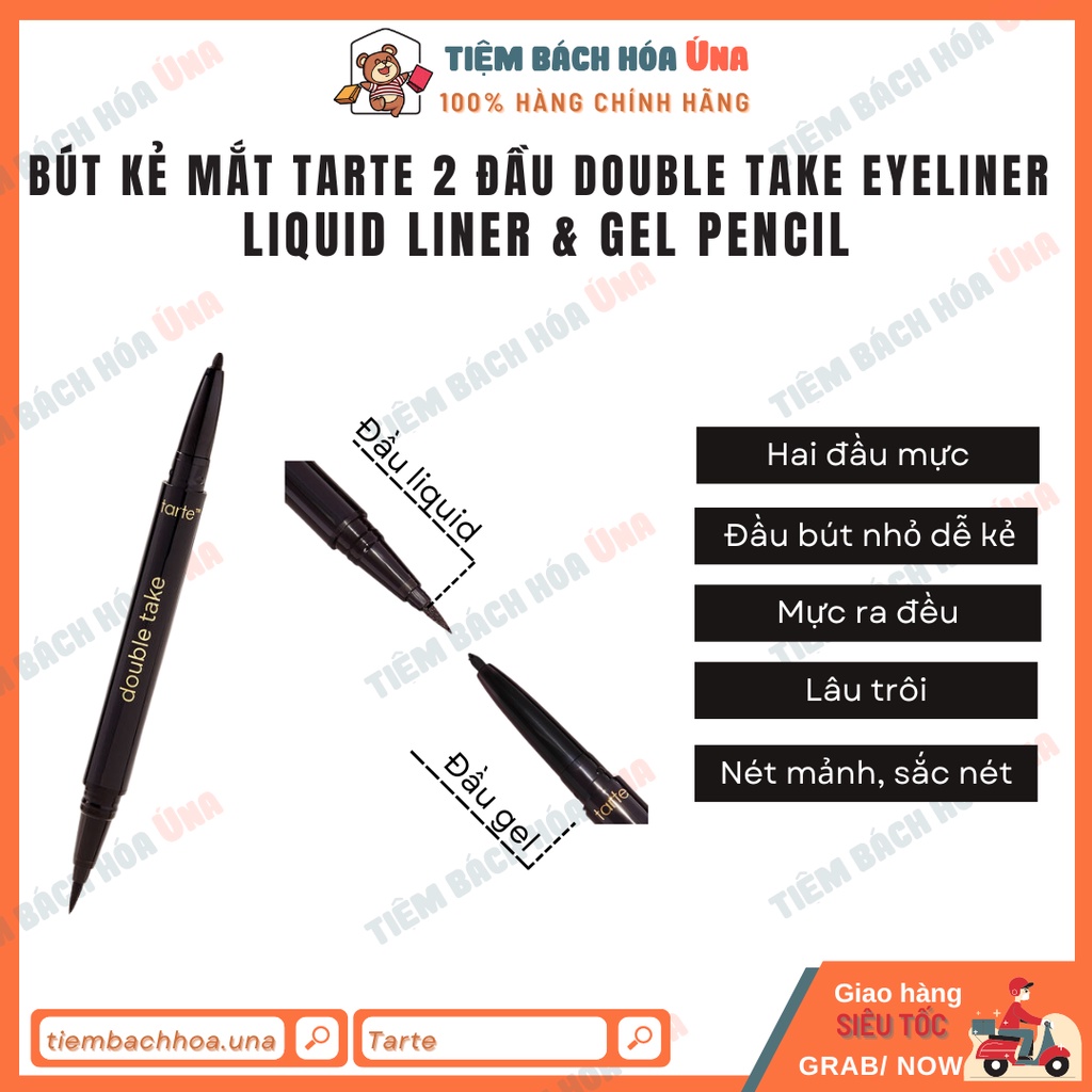 Bút kẻ mắt 2 đầu Tarte double take eyeliner liquid liner & gel pencil - Tiệm bách hóa Ú na