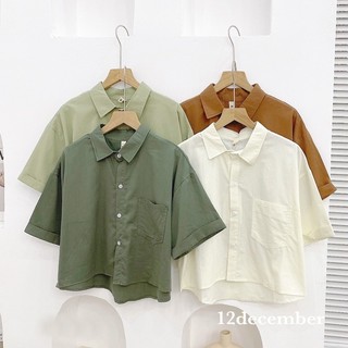 sơ mi croptop tay gập