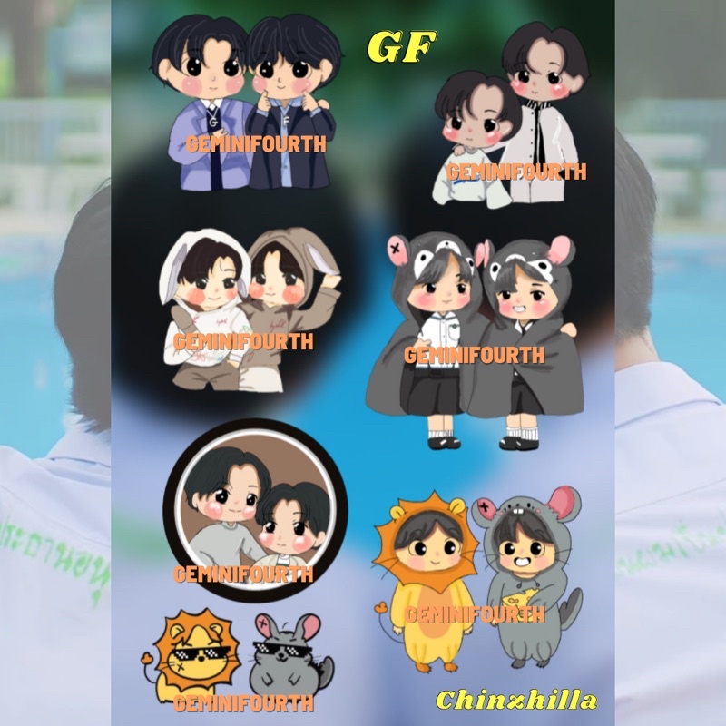 SET 20 STICKERS MIX 7 CHIBI GEMINIFOURTH BY TIEMCUAAI SIÊU CUTE