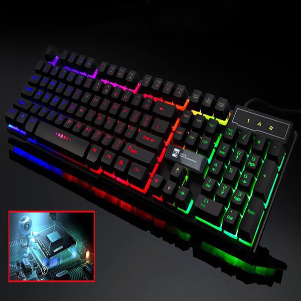 Bàn Phím Gaming Giả Cơ R8 1822 - LED 7 Màu - Hãng Phân Phối - Lướt Phím Ngon
