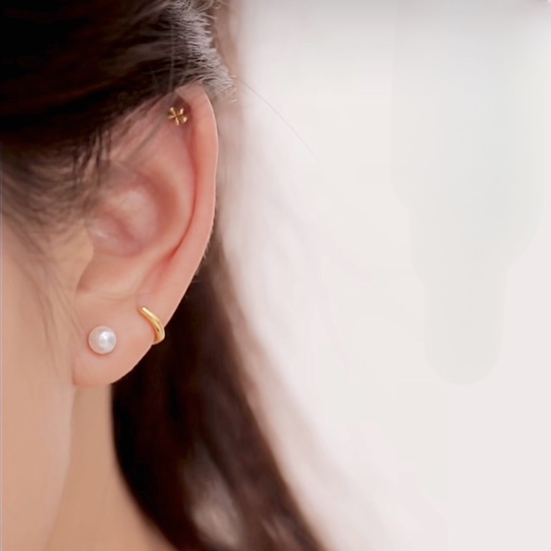 Khuyên tai bạc INS khoen tròn SLIM HOOP thiết kế mảnh đơn giản cá tính / GIÁ 1 CHIẾC