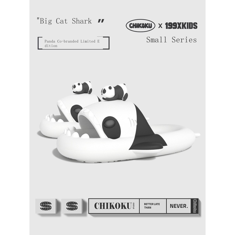 chikokux199XKIDS joint big cat shark couple slippers men and women summer indoor thick bottom antibacterial soft sandals