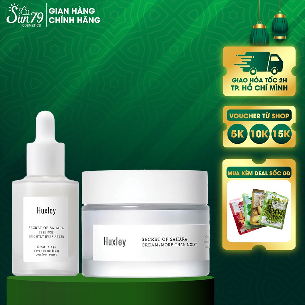 Combo Dưỡng Da Ẩm Mượt, Trắng Sáng Chiết Xuất Xương Rồng Huxley (SR Brightly Ever After 30ml + Kem More Than Moist 50ml)