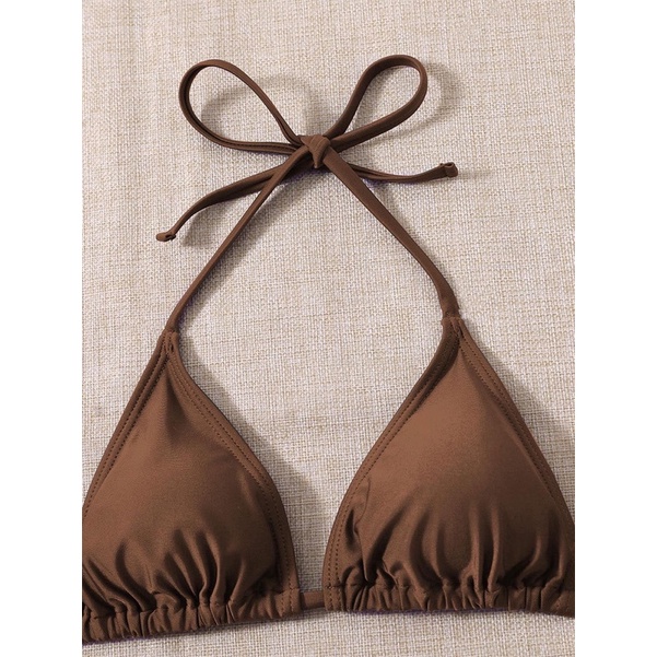 Bikini Đồ Bơi Hai Mảnh Tam Giác  Nâu Tây Dây Dài Dễ Tạo Kiểu