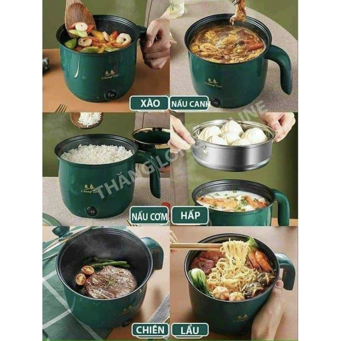 NỒI LẨU ĐIỆN MINI 2 NẤC NHIỆT  Có Tay Cầm Tiện Dụng Cao Cấp