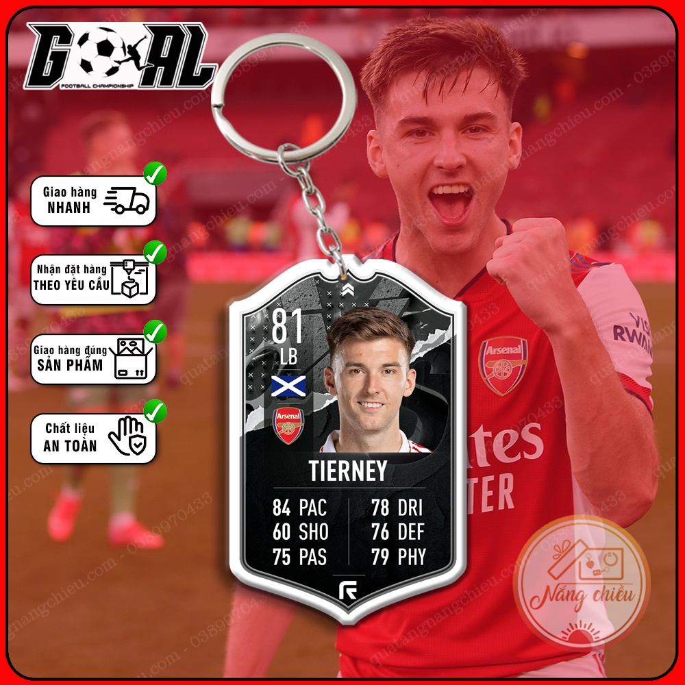 Móc khóa Fiifaonline gaming - Cầu thủ Kieran Tierney - Phụ kiện móc khóa, treo balo giá rẻ[16226-16250]