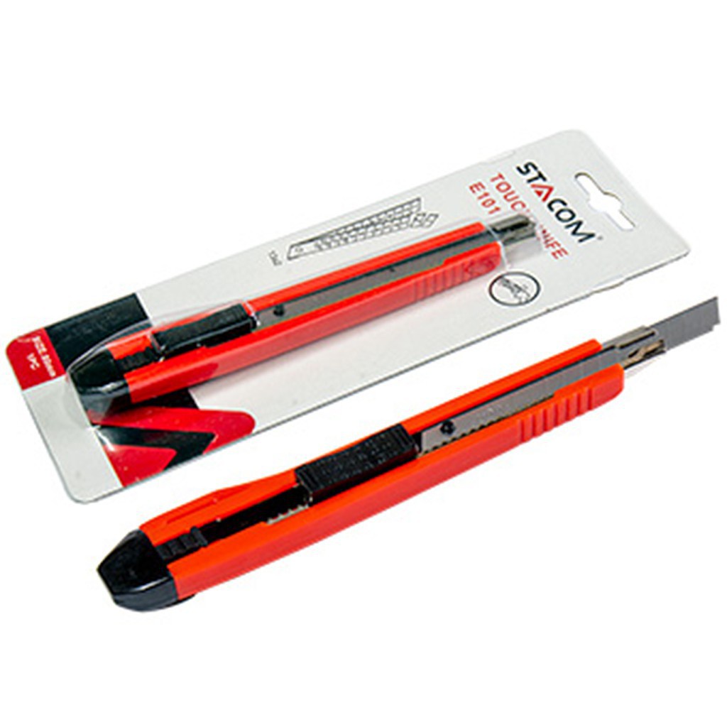 Dao rọc giấy Stacom cỡ nhỏ E101 2 lưỡi 80mm