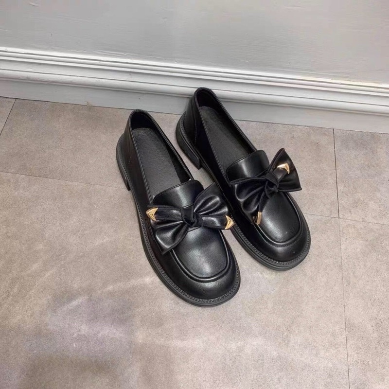 Giày moca nơ da mềm - Bunny Shoes