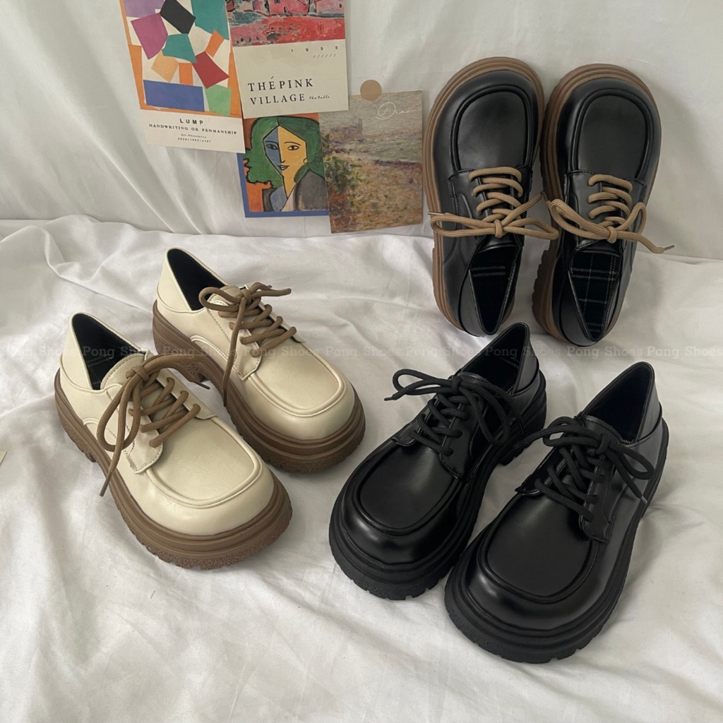 Giày Oxford Nữ PongShoes cổ thấp phong cách basic- FULL BOX - Mã 1536