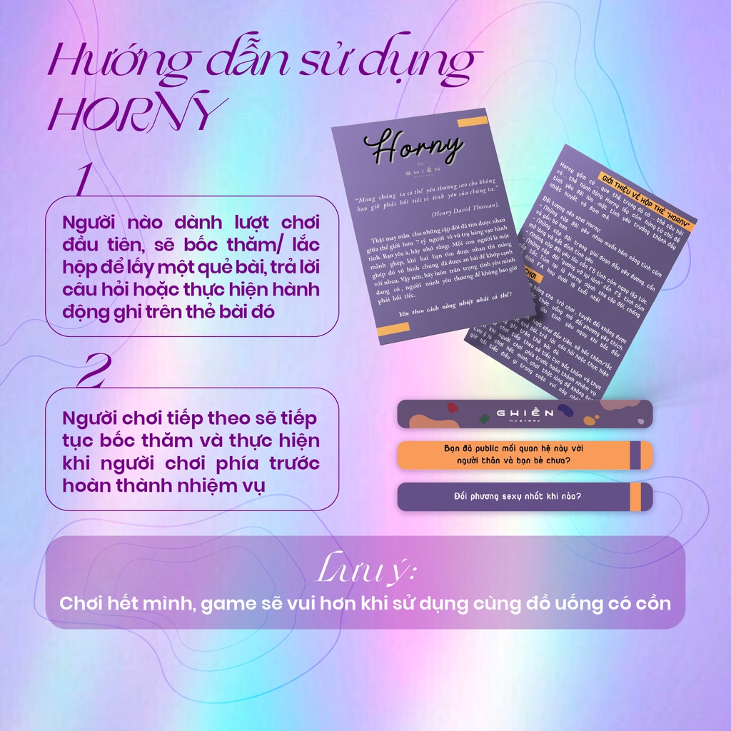 Hộp thẻ “HORNY”- Game gieo quẻ dành cho cặp đôi giúp gắn kết và hâm nóng tình cảm, món quà tặng ý nghĩa | Ghiền Mystery