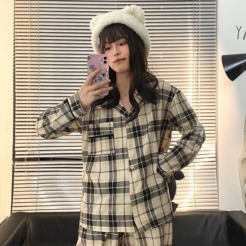 Đồ ngủ nam nữ caro chất lượng cotton loại 1