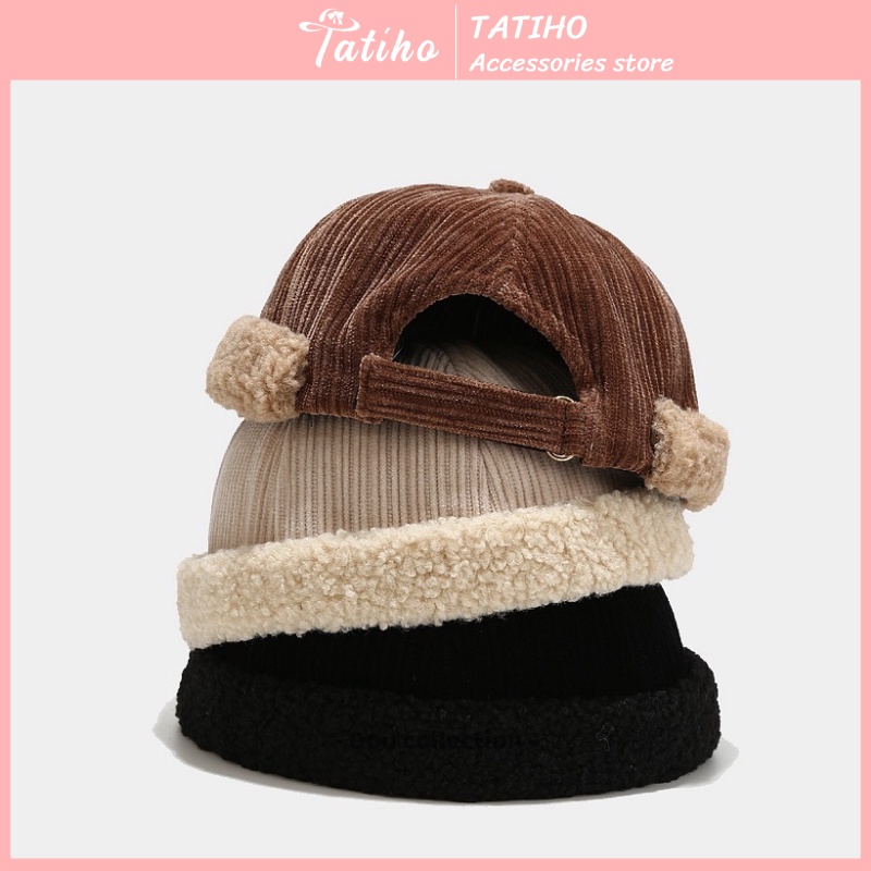 Mũ hayuu tròn unisex nam nữ, Nón miki hat chất nhung len cao cấp họa tiết trơn phong cách đơn giản cá tính - mã NV052