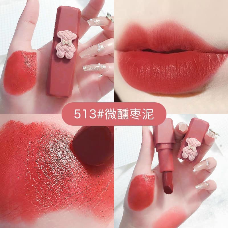 Set 3 Thỏi Son Siêu Lì HENGFANG Gummy Bear Matte Lipstick H9440, Bền Màu, Mềm Mướt, Lâu Trôi,Nội Địa Trung - Salmon Shop