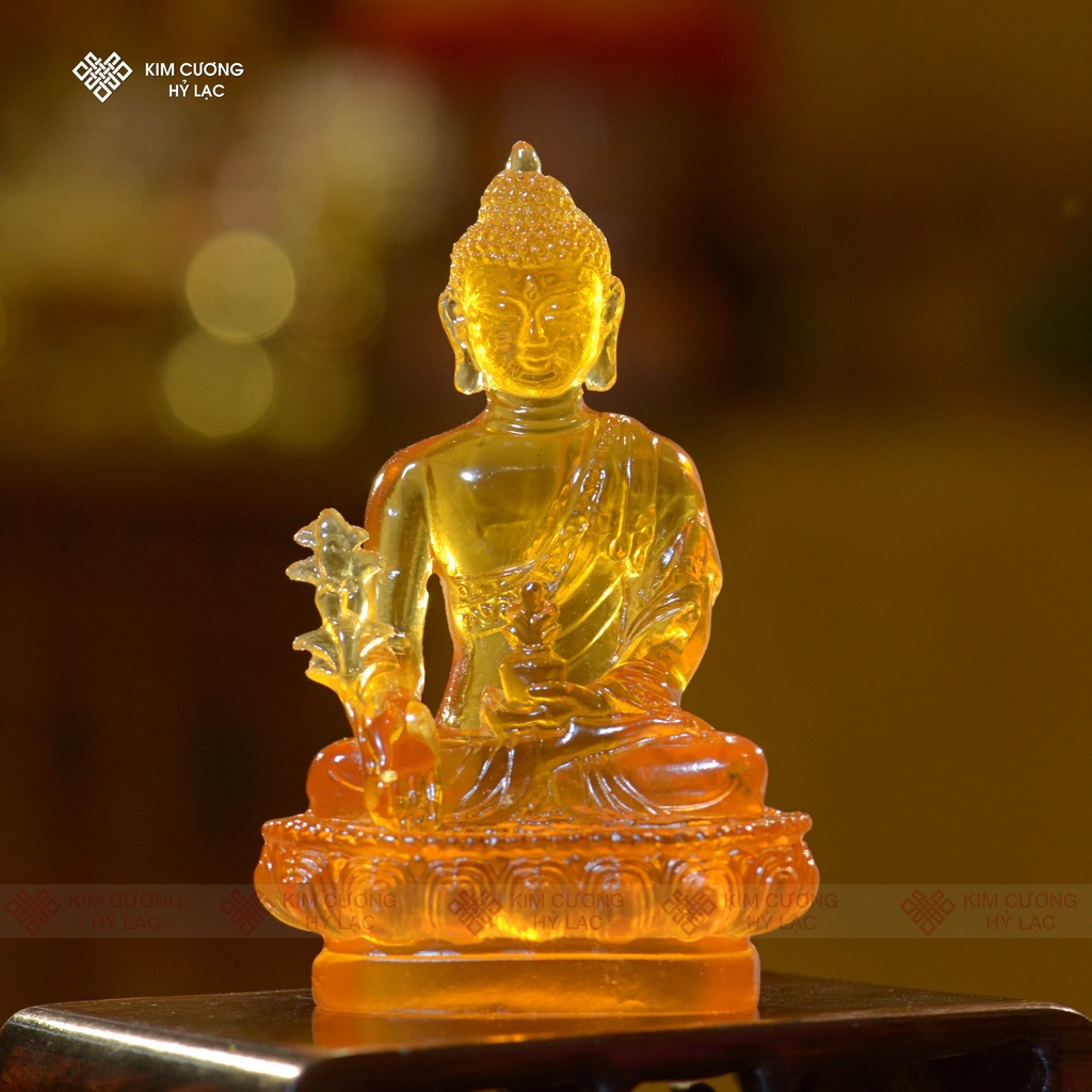 Tượng Phật Dược Sư, Tượng Phật Mật Tông [Kim Cương Hỷ Lạc] Màu Xanh Dương 13Cm, 19Cm, 30Cm