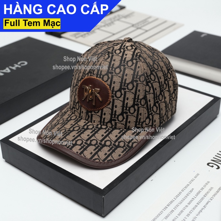 Mũ Lưỡi Trai Nón Kết Dior Đính Logo Nổi Vải Hoạ Tiết Kaki Cotton Màu Nâu Kết Viền Da Nâu Hồng Hoạ Tiết Form Đứng Th