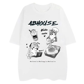Ab house - áo thun form rộng cat cutie nam nữ