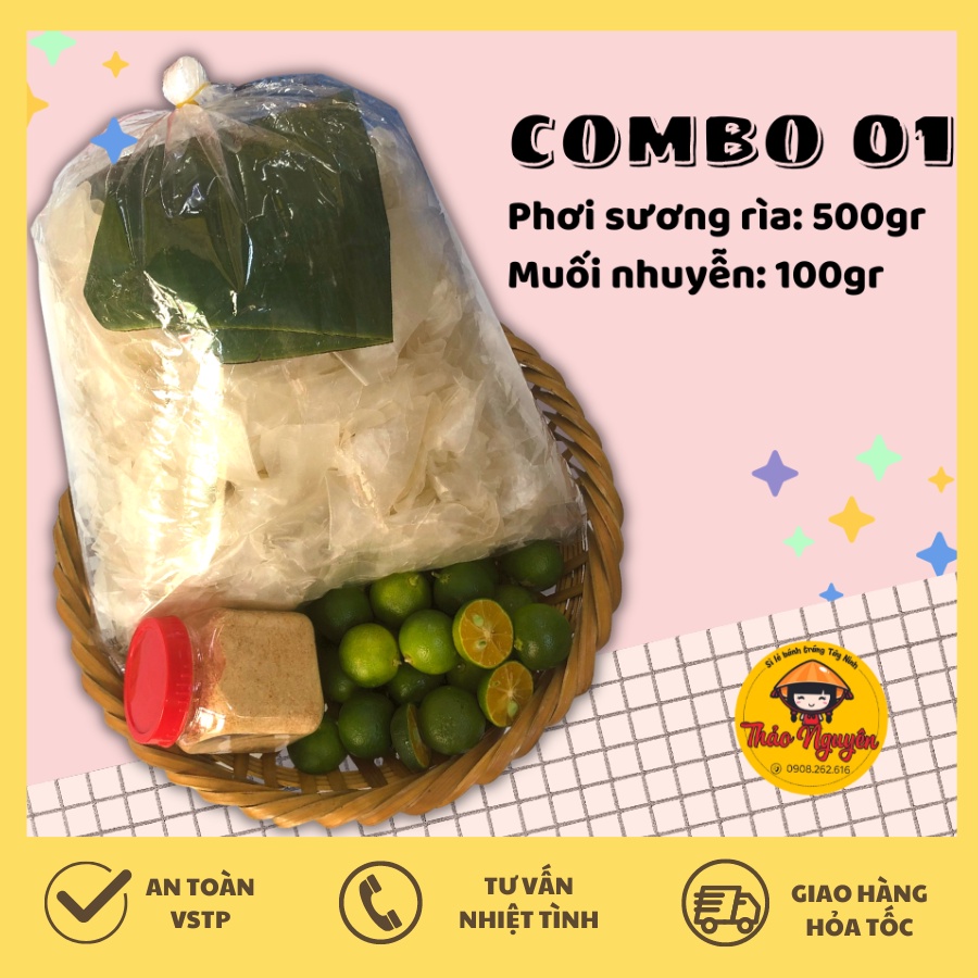 Combo bánh tráng phơi sương rìa muối nhuyễn sa tế hành phi tỏi phi