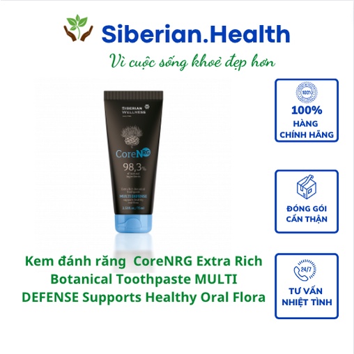 Kem đánh răng Siberian Wellness CoreNRG Extra Rich Botanical Toothpaste MULTI DEFENSE Supports Healthy Oral Flora