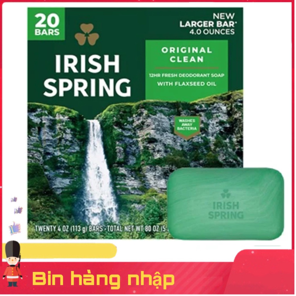 20 CỤC IRISH SPRING ORIGINAL NHẬP MỸ 113G
