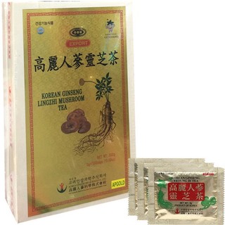 {Hàng Hot} Trà Sâm Linh Chi Hàn Quốc (Hộp gỗ 3g x 100 gói)