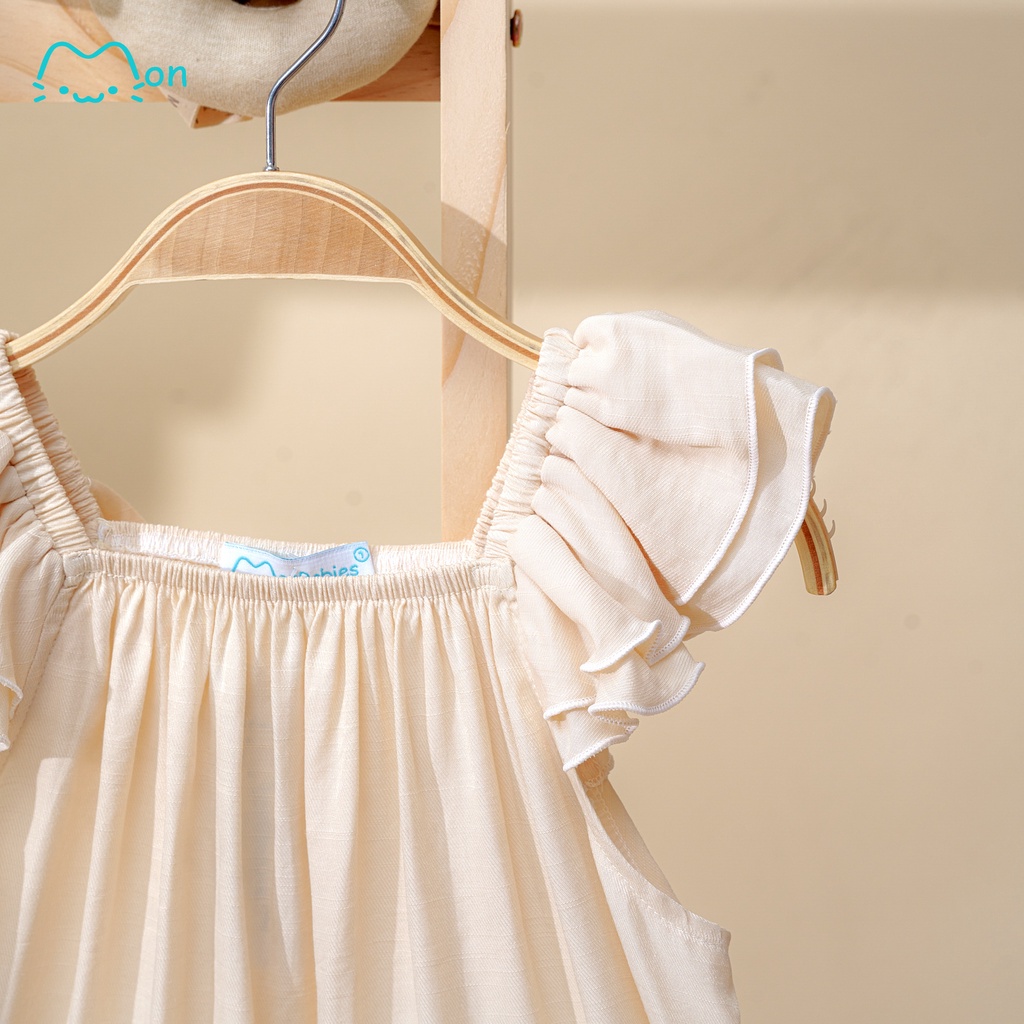 Đầm maxi cho bé gái chất đũi tằm nhẹ mát, an toàn với da bé, hợp mặc nhà đi chơi, đi học cho bé 2-6 tuôi MonBabies MV25