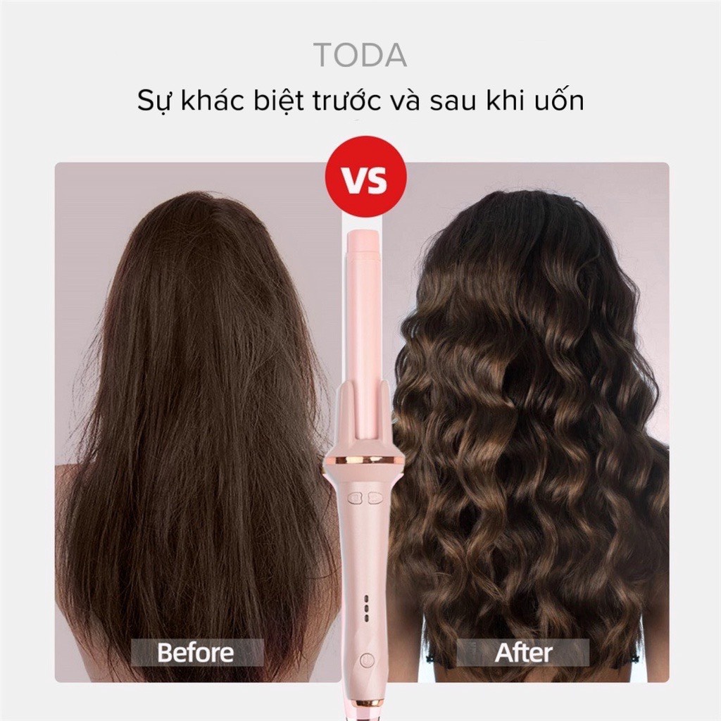 Máy uốn tóc xoăn tự động size 28 chất liệu gốm sứ không làm hại tóc - MÁY UỐN XN-388 HỒNG