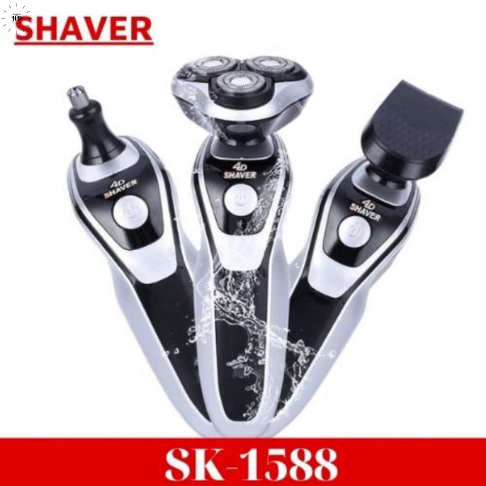 Máy cạo râu SK1588 3 in 1 thông minh, chống nước cao cấp . HD