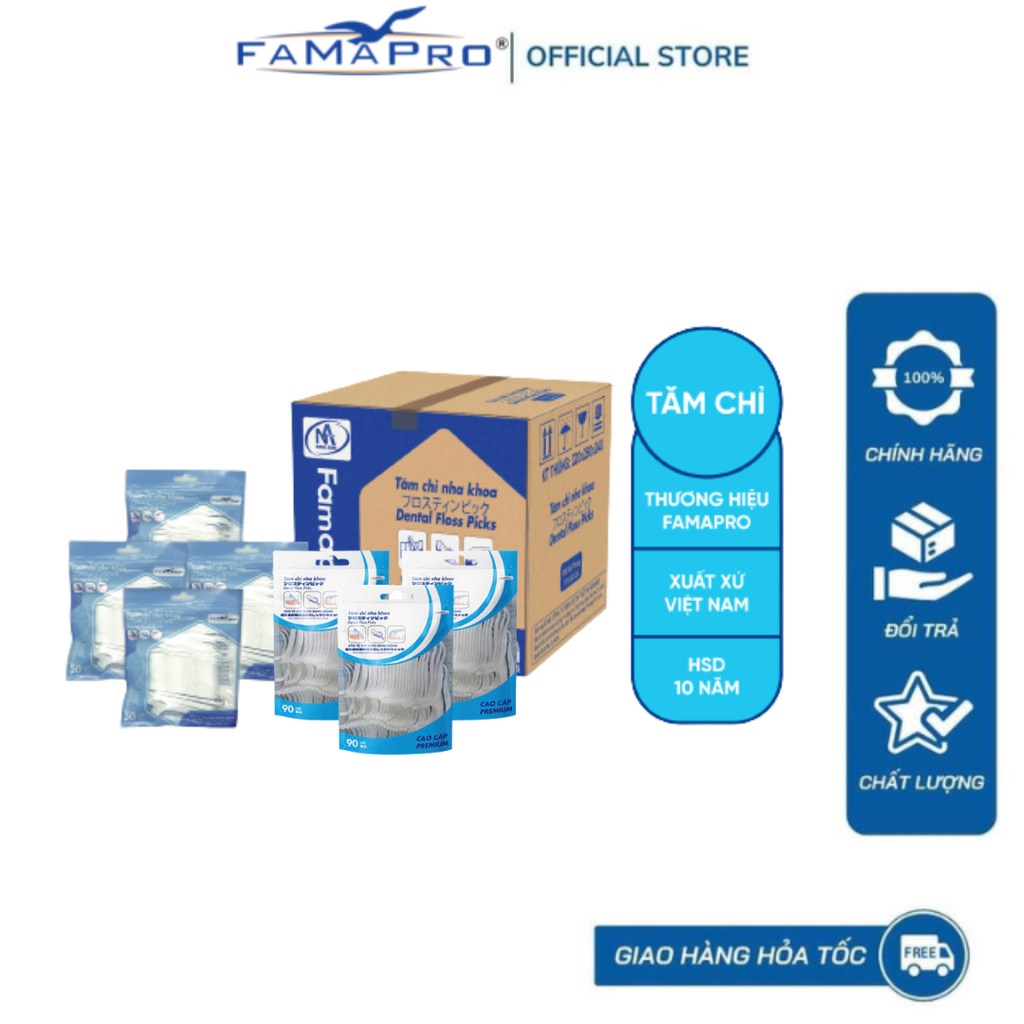Thùng Tăm Chỉ Nha Khoa Nam Anh Famapro Hàng Việt Nam Chất Lượng Cao