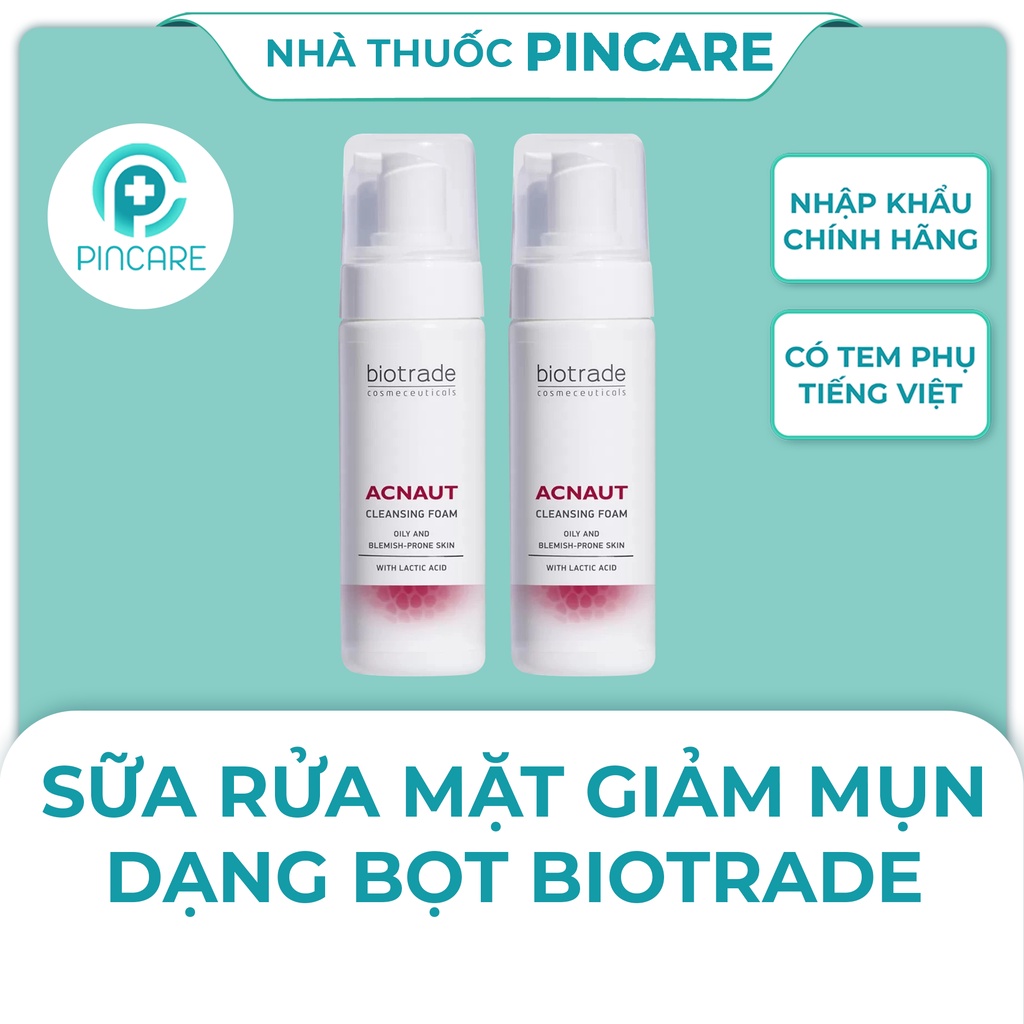 Sữa rửa mặt giảm mụn dạng bọt Biotrade Acnaut Cleansing Foam - Hàng chính hãng-Nhà thuốc Pincare